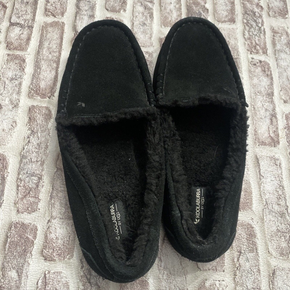 Ugg Slippers Koolaburra Riley Moccasins Loafer House‎ Black Women's Size 5